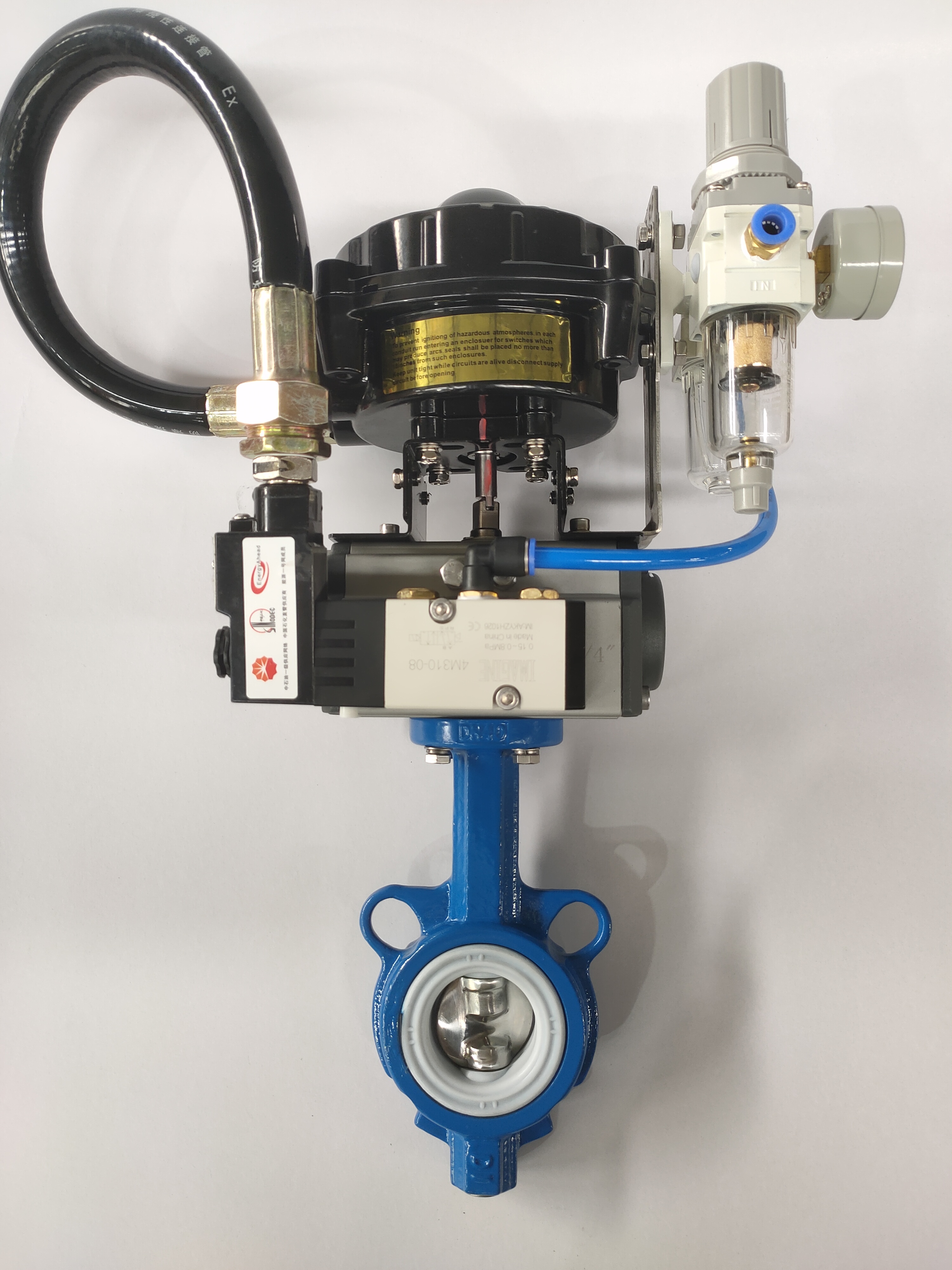 Pneumatische Mittellinien-Absperrklappe aus PTFE